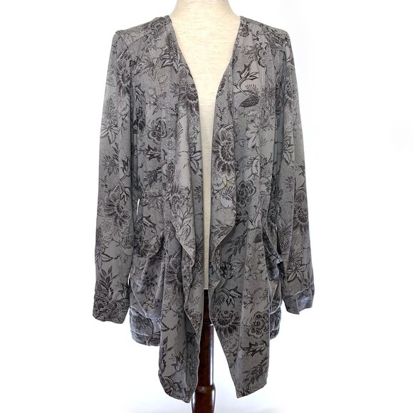 Knox Rose Floral Open Front Waterfall Jacket - Picture 1 of 8